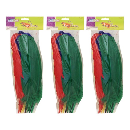 Creativity Street Quill Feathers, Assorted Colors, 12in, PK72 PAC4503